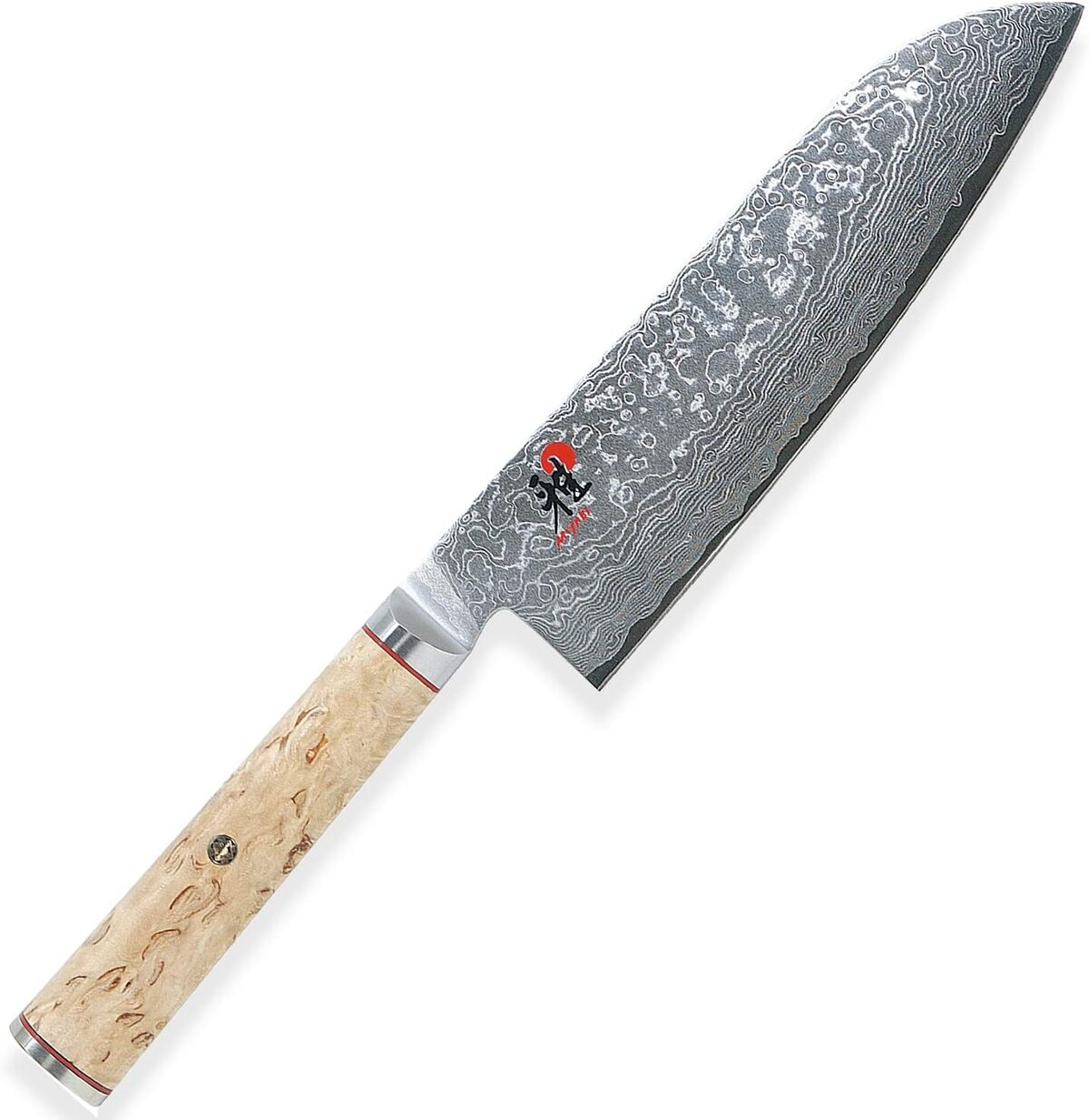Test du couteau japonais Santoku 180 mm Miyabi argent
