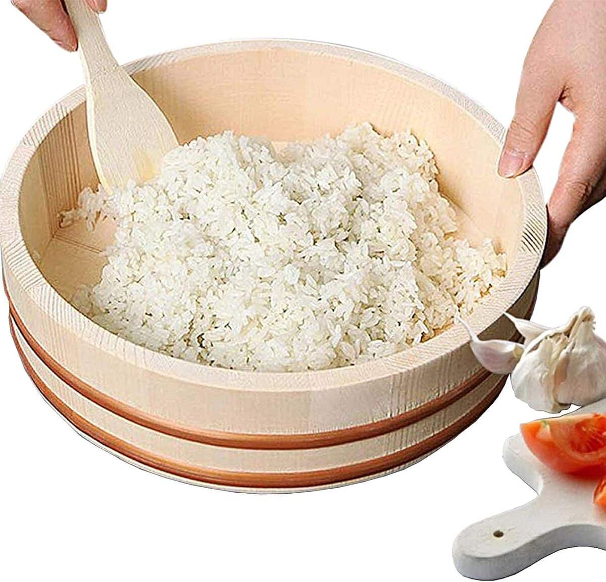 Test du hangiri en bois de pin blanc pour sushi