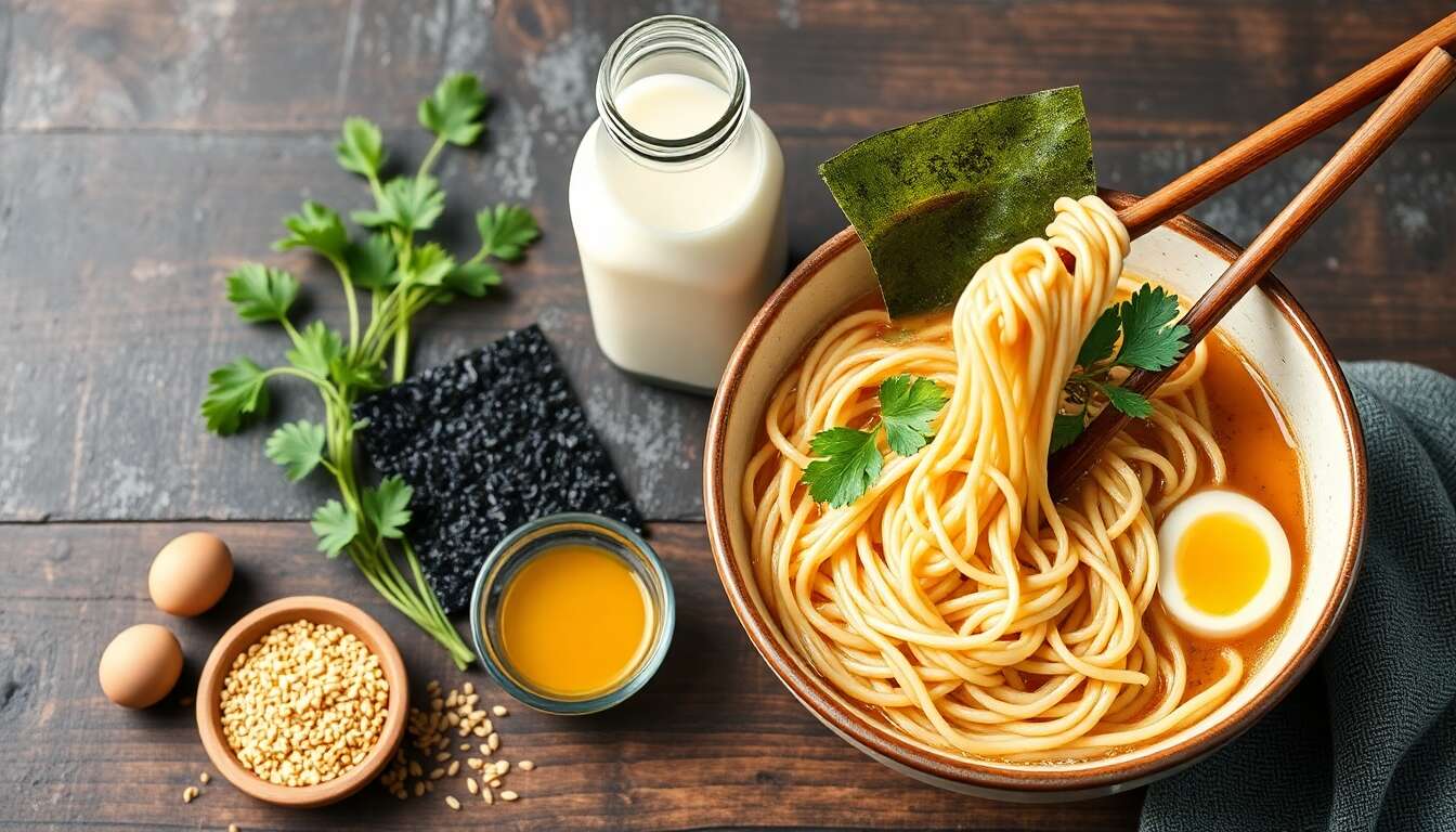 Recette Vegan : ramen Miso au Lait de Soja