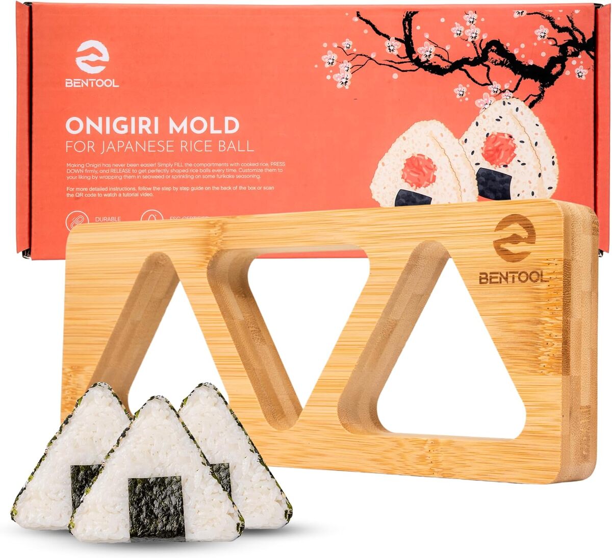 Test de l'ensemble de moules à onigiri Bentool pour bento fait maison