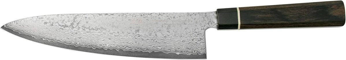 Test du couteau de chef Suncraft VG-10 Black Damascus 20cm