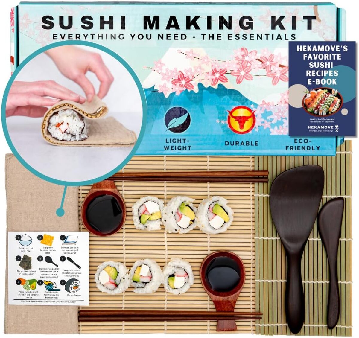 Test du kit de fabrication de sushis HEKAMOVE en bois