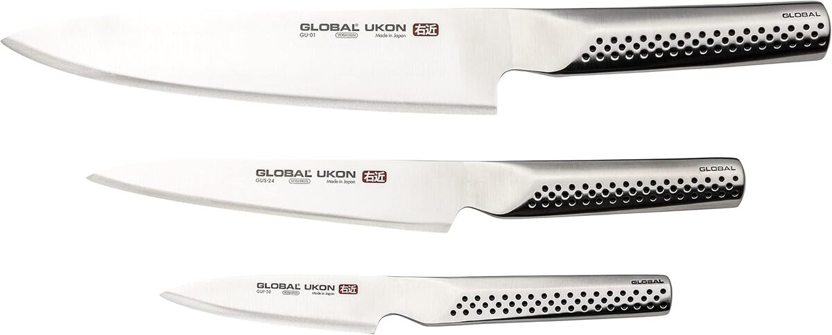 Test du lot de couteaux professionnels Global GU-3002 UKON
