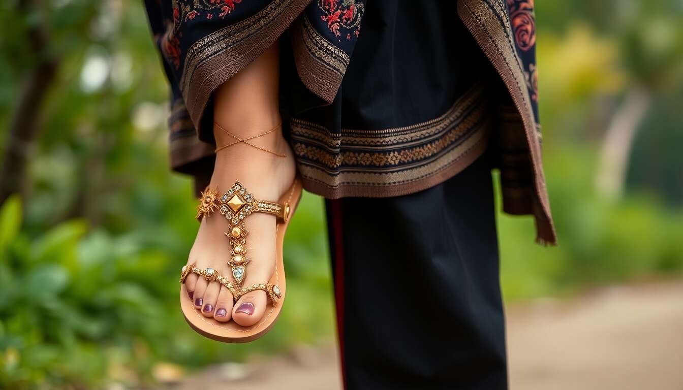 Styles de sandales à porter avec un ensemble traditionnel
