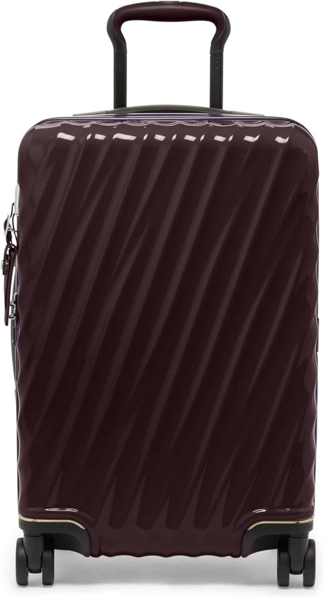 Test : valise cabine 4 roues TUMI 19 degrés, compacte en bordeaux
