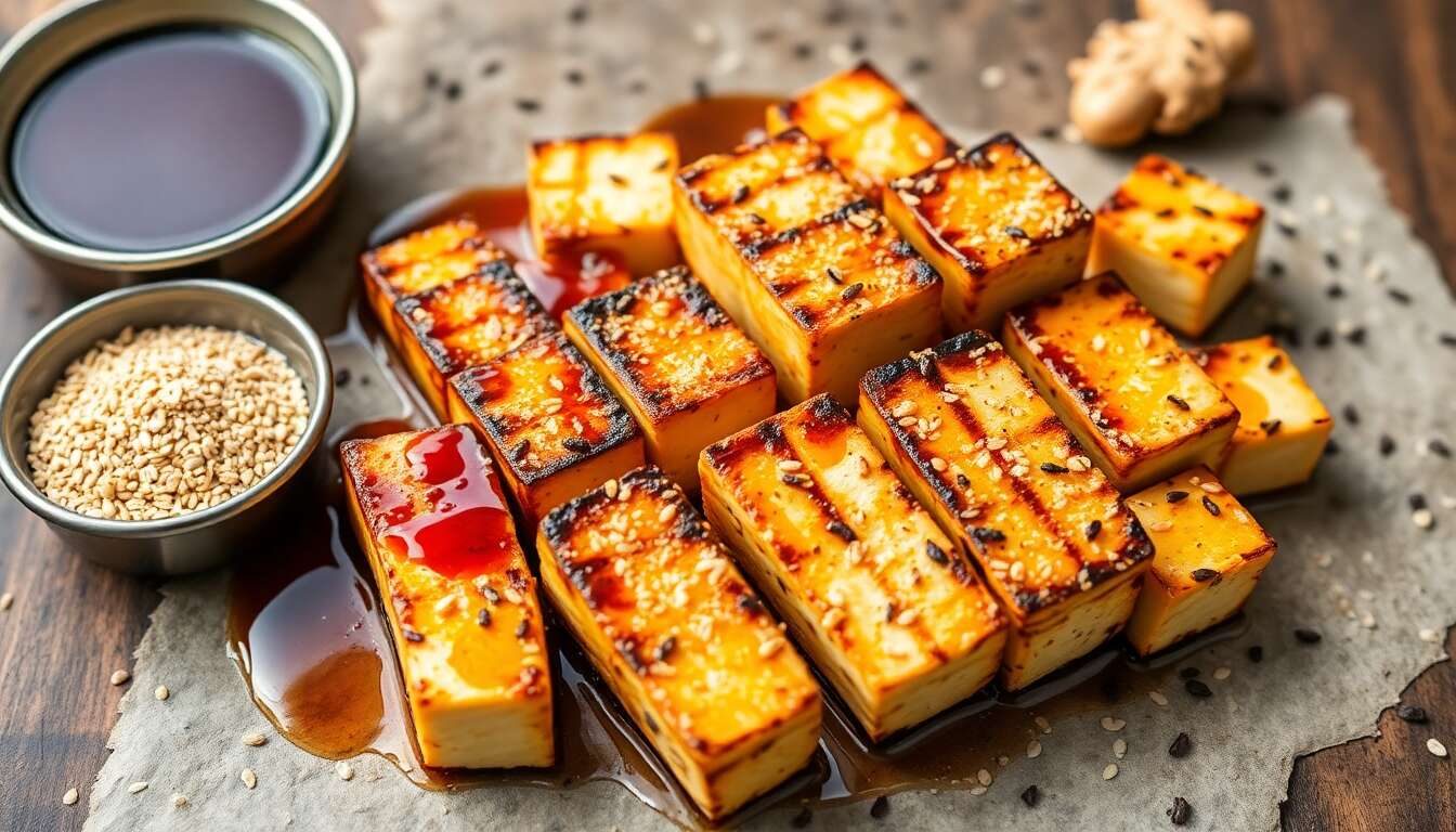 Tofu grillé mariné savoureusement, idée recette simple et nutritive