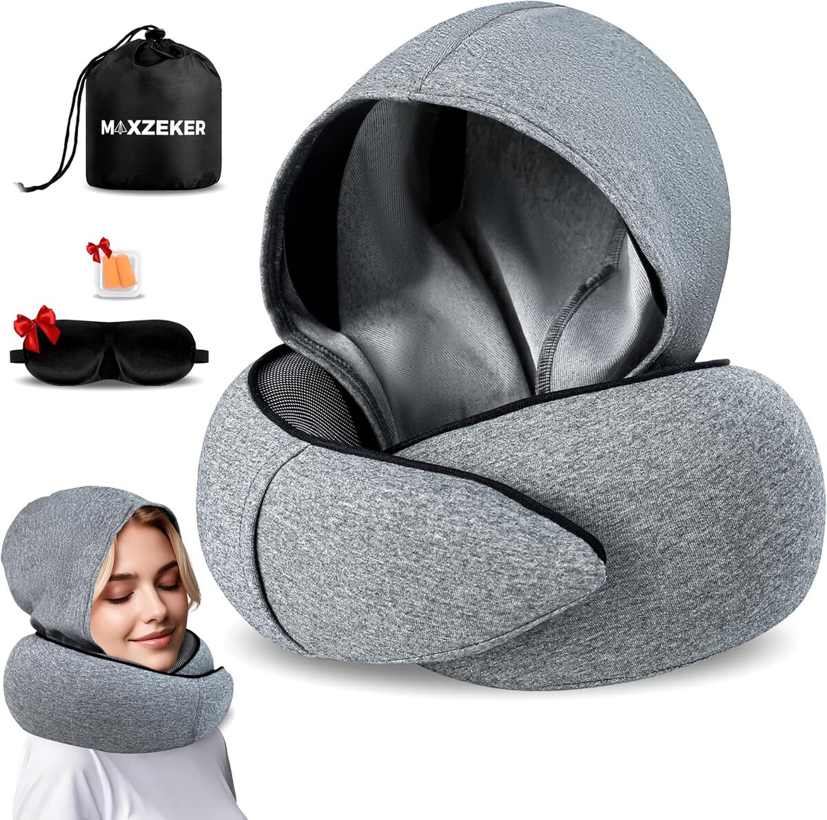 Test : oreiller Maxzeker en mousse à mémoire pour un voyage confortable