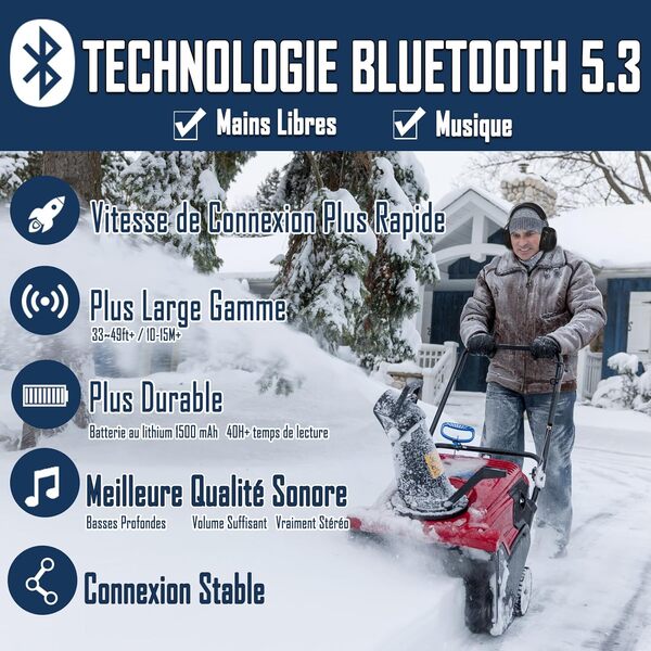 PROHEAR 037 Bluetooth Casque Anti Bruit, Musique Protection Auditive Rechargeable avec Sac Transport, Cache-Oreilles de Protection pour Tonte, Construction, Menuiserie, SNR 30dB - Noir