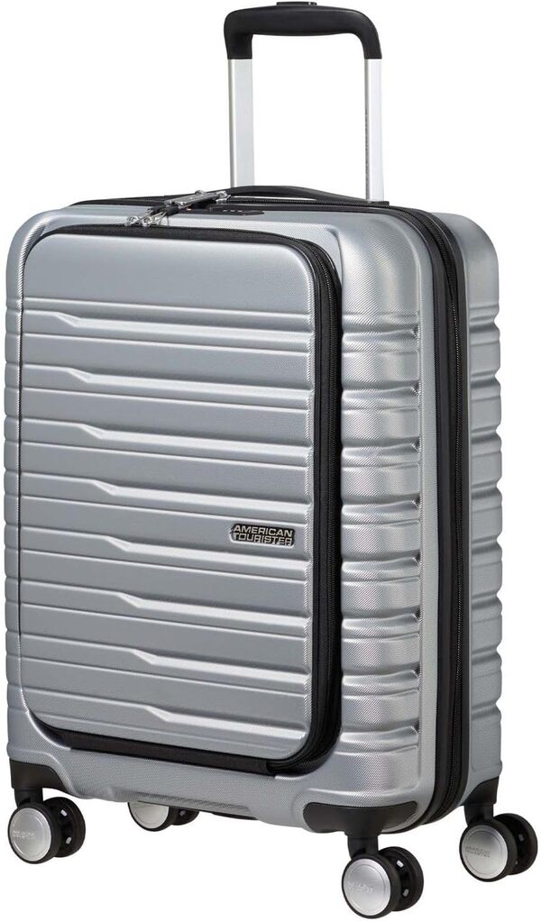 American Tourister Flashline - Spinner S, Bagage à Main avec Chargement Frontal, 55 cm, 34 L, argenté (Sky Silver)