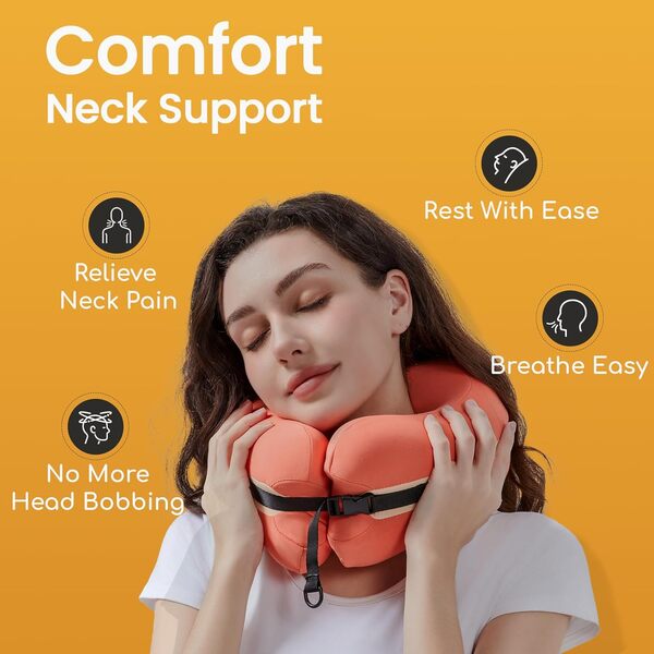 Cesperi® Oreillers de voyage pour avion, mousse à mémoire de forme de qualité supérieure, soutien de la tête et du cou pour femmes de petite taille, oreiller de voyage confortable pour l'avion, les