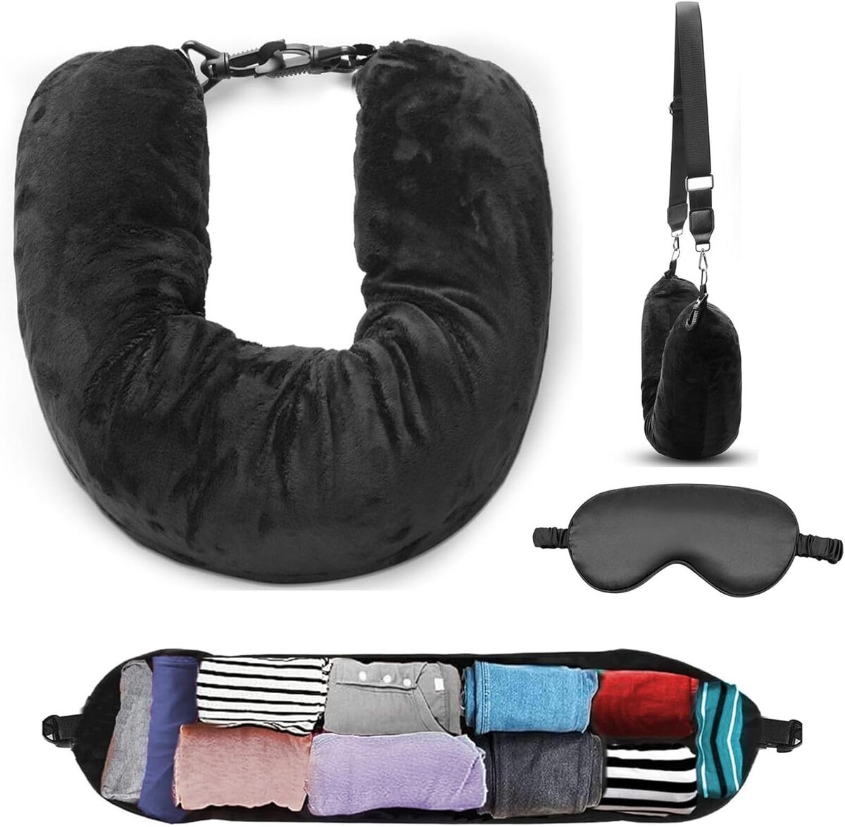 Tour De Cou Avion SARISUN Oreillers De Voyage Pour Avion Avec Masque De Sommeil Pour Les Yeux, Mentonnière, Oreiller D'avion Pour Longs Vols, Voyage En Voiture, Appui-tête De Soutien à 360°, Arrêt Tour De Cou Avion SARISUN Oreillers De Voyage Pour Avion Avec Masque De Sommeil Pour Les Yeux, Mentonnière, Oreiller D'avion Pour Longs Vols, Voyage En Voiture, Appui-tête De Soutien à 360°, Arrêt