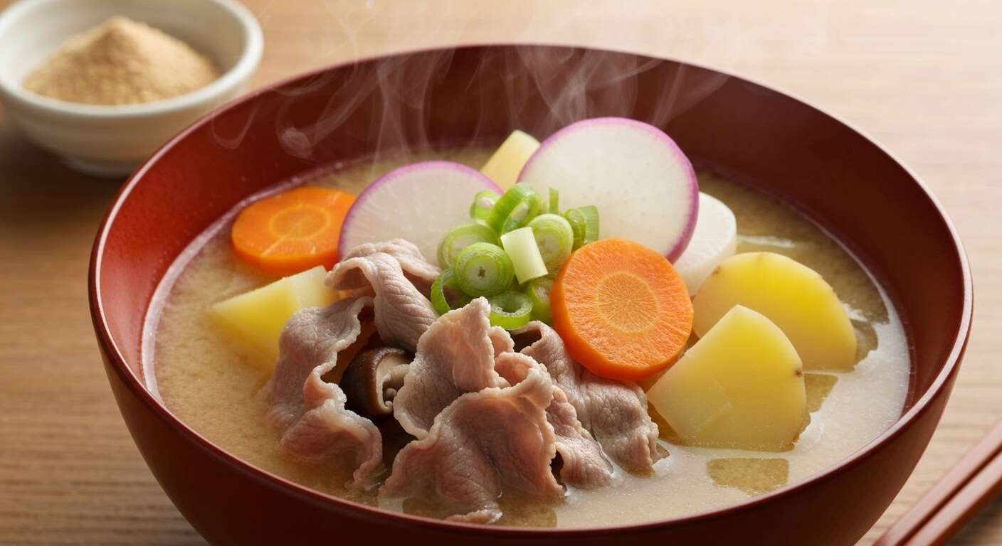 Recette Tonjiru : soupe Miso au Porc et Légumes