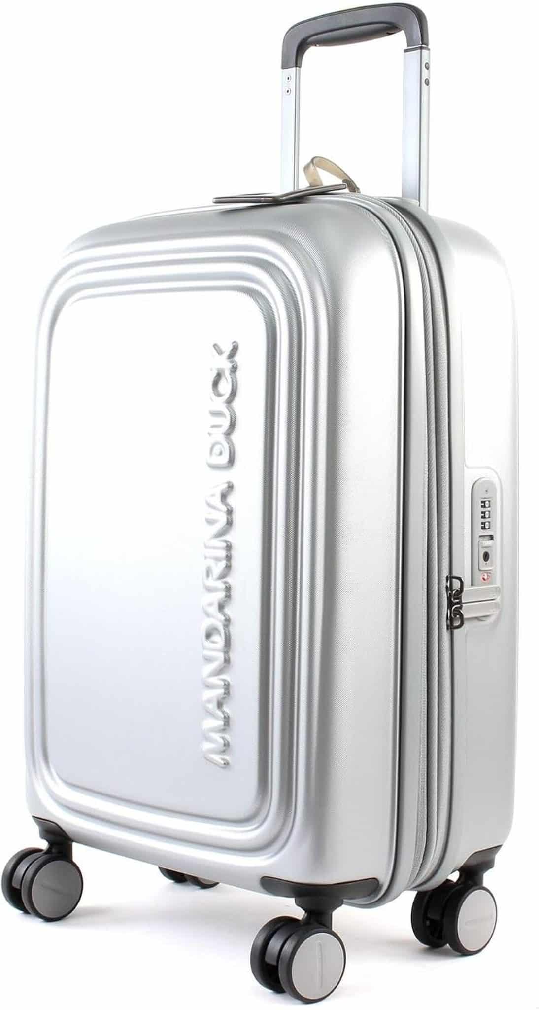 Test du trolley Mandarina Duck Logoduck+ : cabine extensible en argent