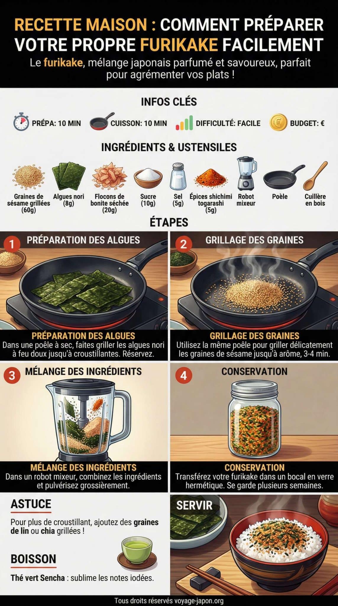 Fiche recette recette maison : comment pr&eacute;parer votre propre furikake facilement