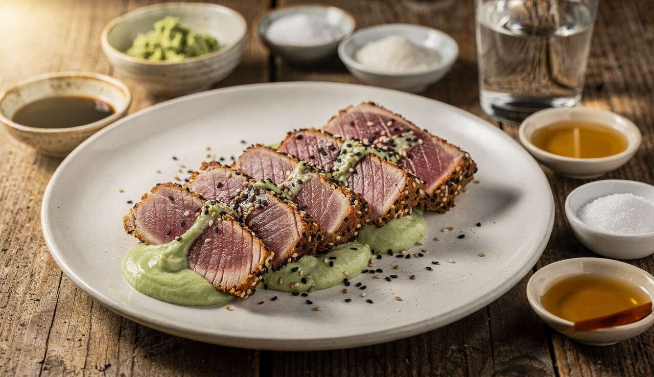 Recette Thon Saisi au Sésame et Sauce Wasabi