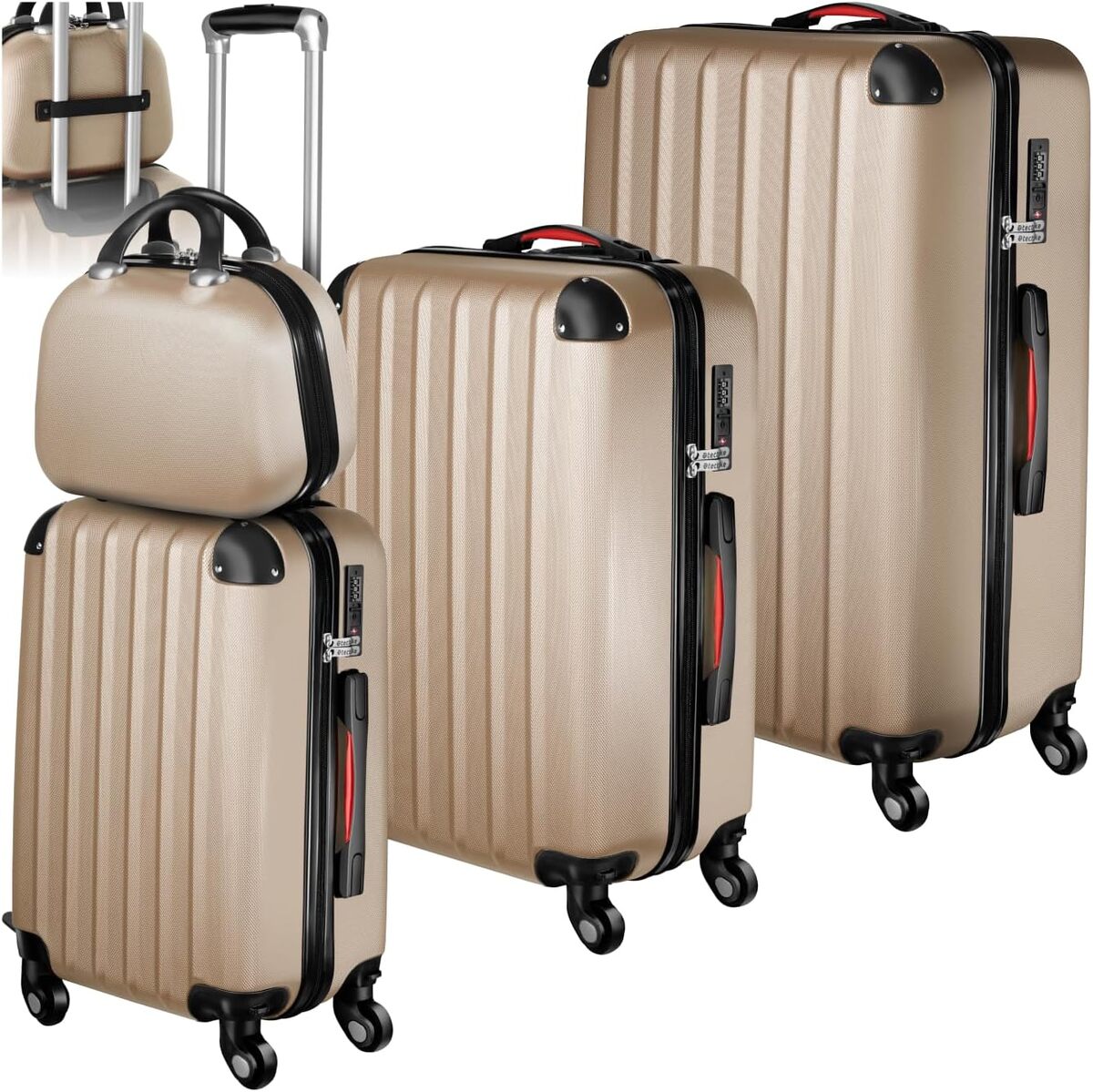 Lot de Valise cabine avec vanity Aurélia - Prune