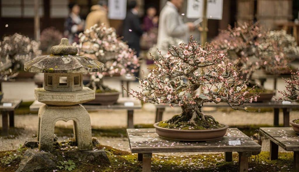 Exposition Bonbai à Nagahama : les Bonsaïs de Pruniers en Vedette