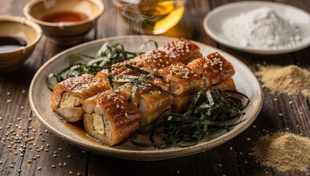 Enroulés de tofu au porc : recette japonaise savoureuse