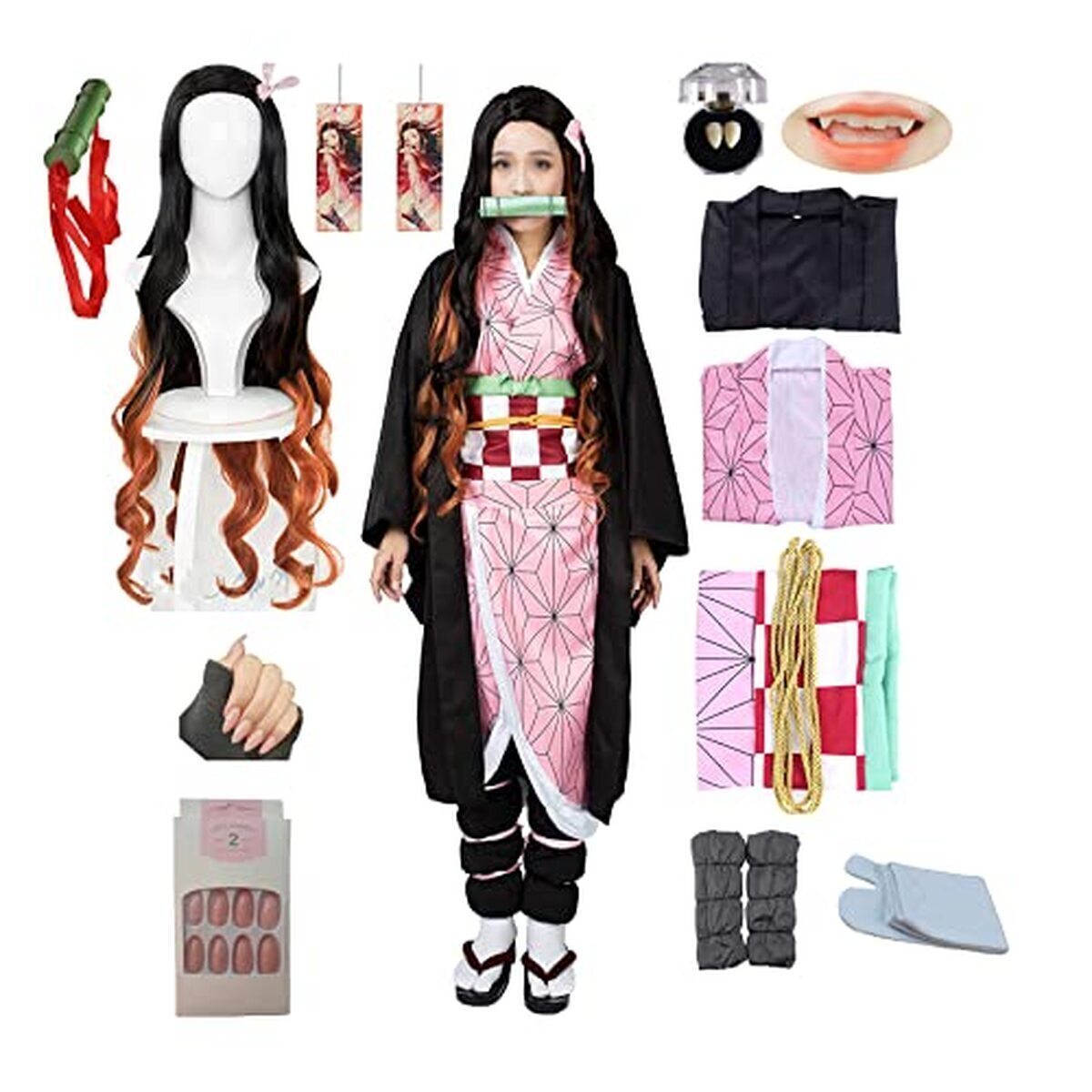 Test du costume Nezuko cosplay : ensemble kimono pour adultes et enfants