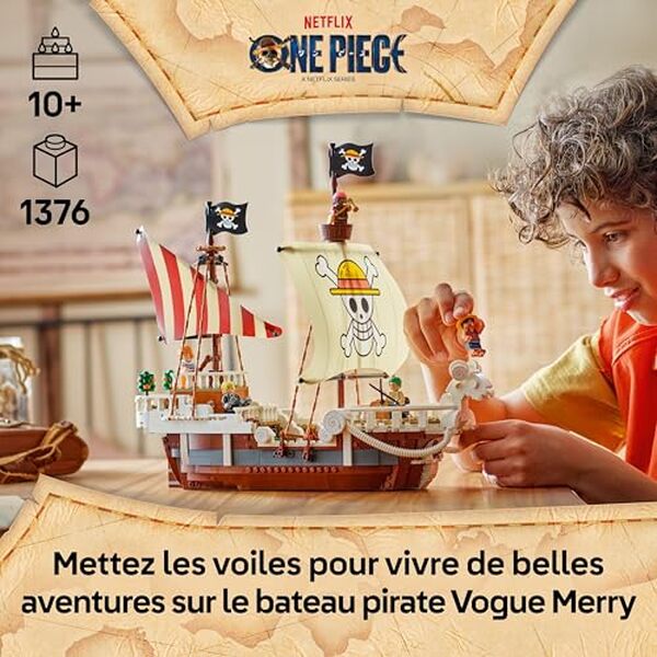 Explore les détails fascinants du bateau pirate Vogue Merry LEGO et ses minifigurines emblématiques dans notre avis complet
