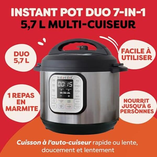 Découvrez notre test détaillé de l'Instant Pot Duo 60, l'autocuiseur 7 en 1 performant. Avis, caractéristiques et avantages pour bien cuisiner.
