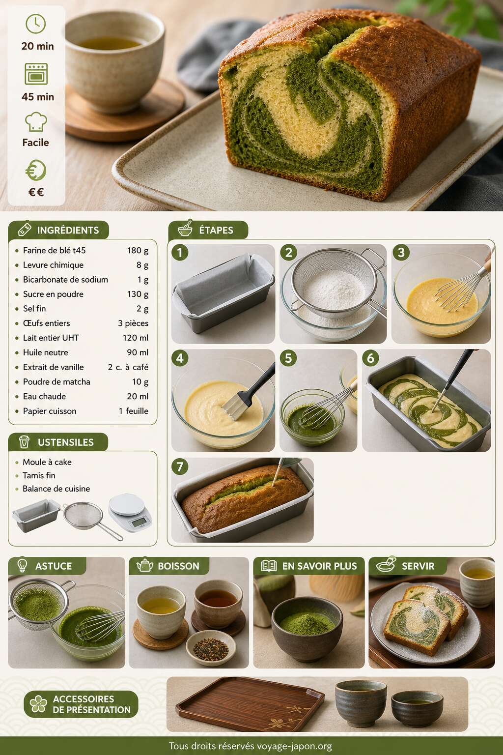 Fiche recette Recette De Cake Marbré Matcha Comme Au Japon Fiche recette Recette De Cake Marbré Matcha Comme Au Japon