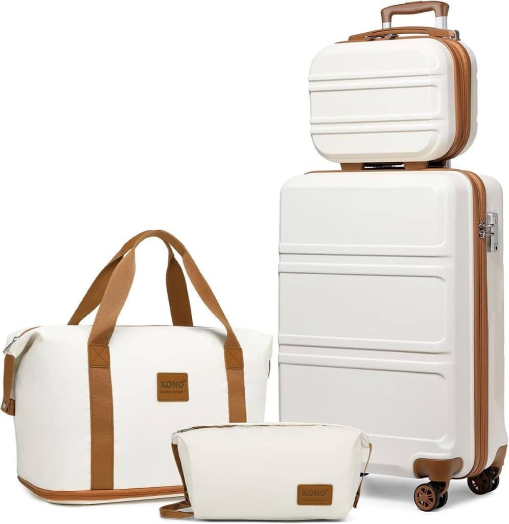 Test du set de 4 valises Kono blanc crème