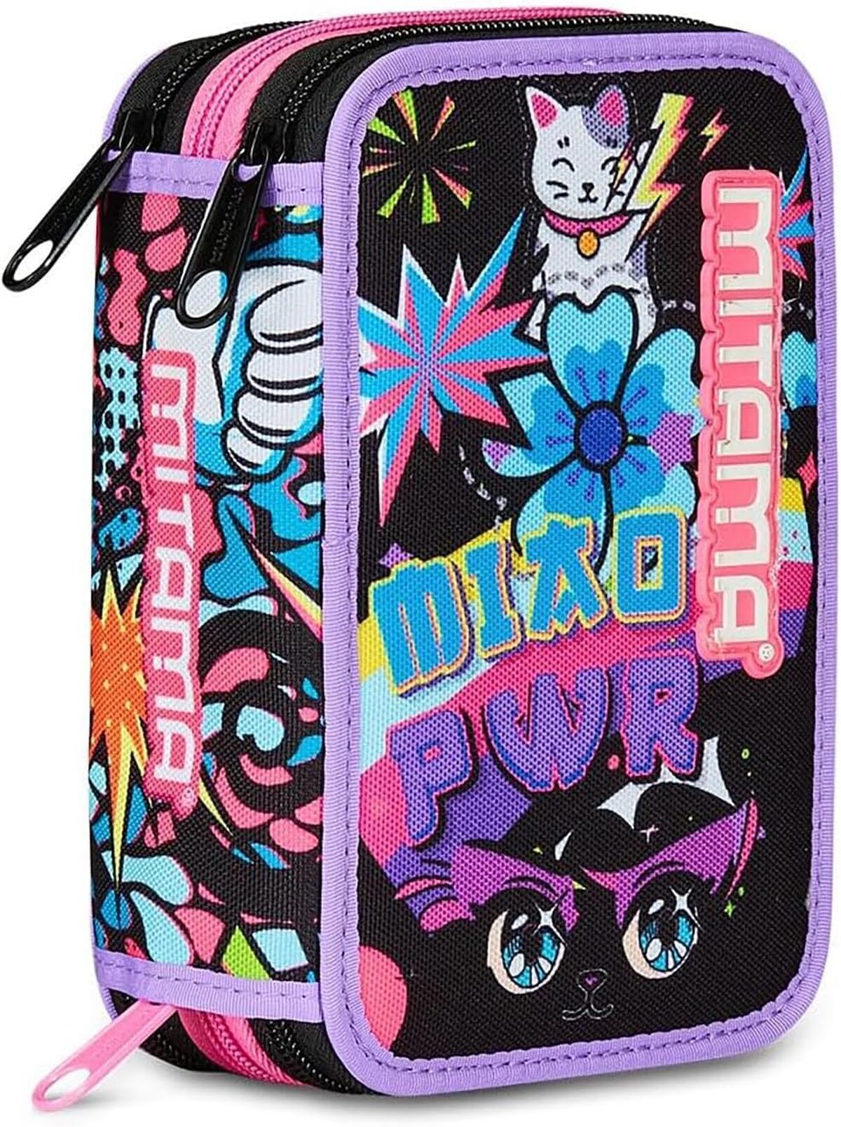 Test Mitama trousse scolaire 3 compartiments 47 pièces